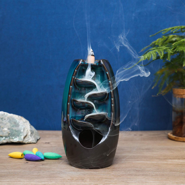 Bungalow Rose Waterfall Incense Burner Holder, Backflow Incense Holder